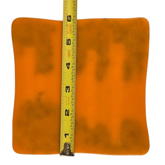 Birch Tree Fused Glass Art Orange Glitter Green Wood Nature Artsy OOAK Vintage - Picture 15 of 16